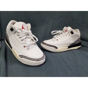 Jordan 3 Retro OG (PS) Sneakers White Cement Size 1Y Display NEW NO BOX!